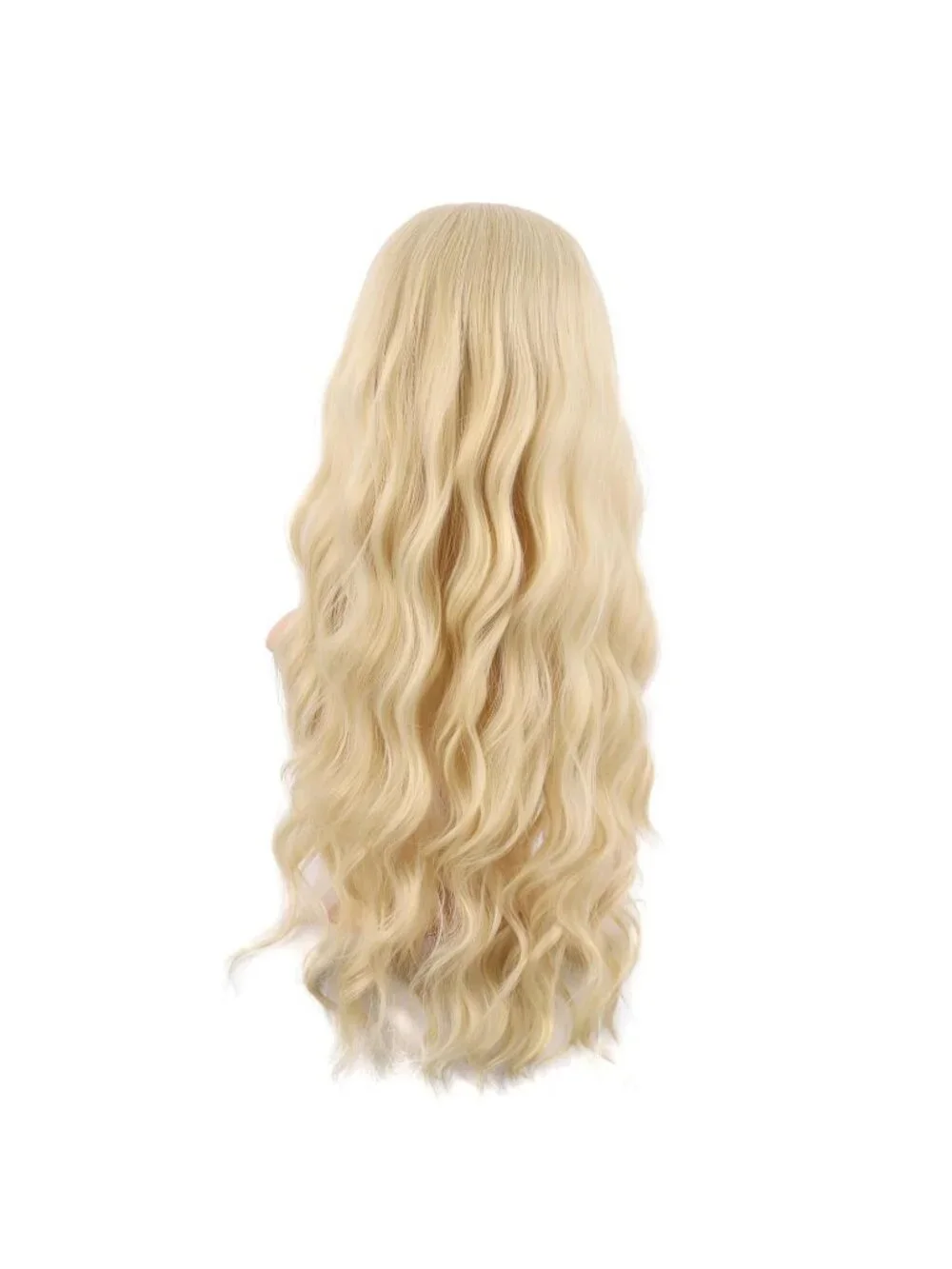 Women's Mixed Blonde 28 Inch Synthetic Fiber Long Middle Part Curly Cosplay Wigs